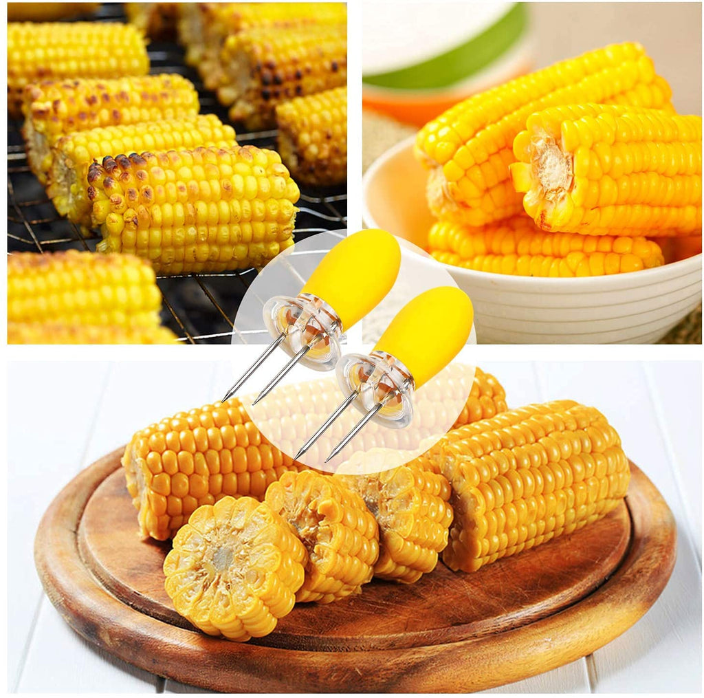 Corn Holders, AUGSUN 10Pcs,5 Pairs Corn Cob Holders Stainless Steel Corn On The Cob Holders BBQ Fork Skewers For Home Cooking Parties Camping