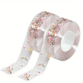 2 Rolls Waterproof Kitchen Seam Sealing Tape 118.11 Inch - Floral Design Clear Adhesive For Sink, Toilet, Stove Edges - Leak-Proof Gap Sealant Wi