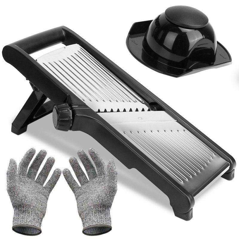 1Pc Mandoline Food Slicer Stainless Steel Food Cutter Vegetable Fruit Chopper Grater Peeler Kitchen Julienne Slicer With 5 Adjustable Blades Food