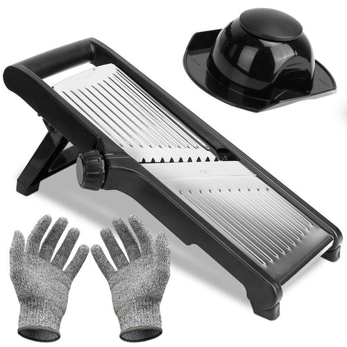 1Pc Mandoline Food Slicer Stainless Steel Food Cutter Vegetable Fruit Chopper Grater Peeler Kitchen Julienne Slicer With 5 Adjustable Blades Food