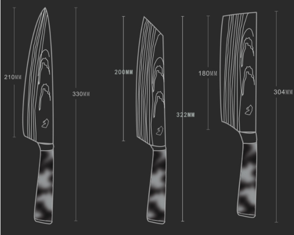 8-inch Chef Knife with Blue Resin Handle
