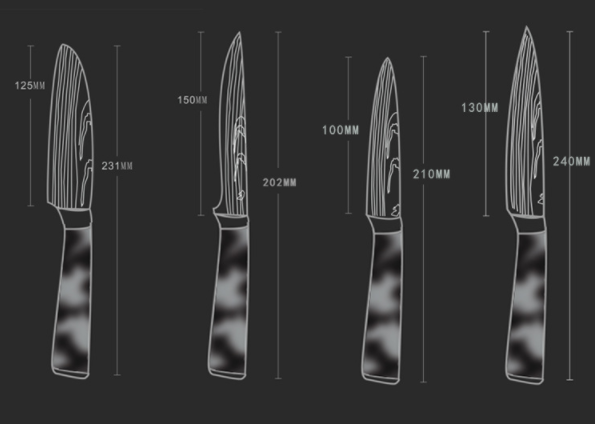 8-inch Chef Knife with Blue Resin Handle