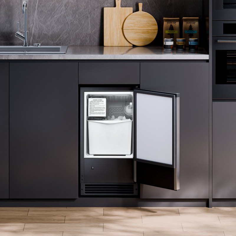 Undercounter Ice Maker 25 Lbs/Day Built-in Ice Maker Machine W/ Reversible Door