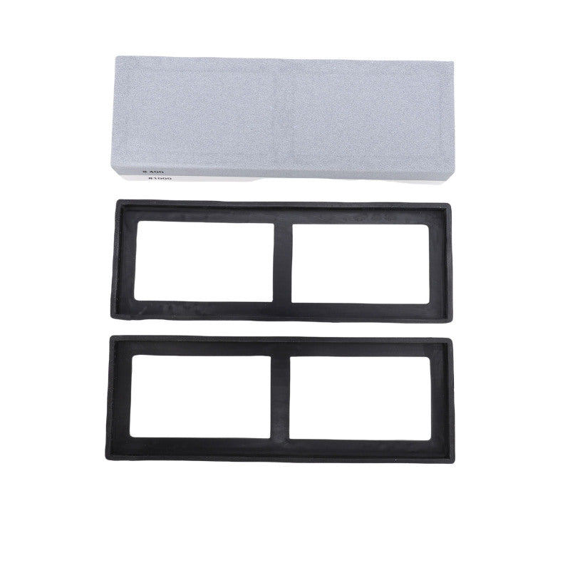 Sharpening Stone 400 1000 Grit Dual Sided Whetstone With Anti Slip Base White Corundum For Kitchen Grey And White