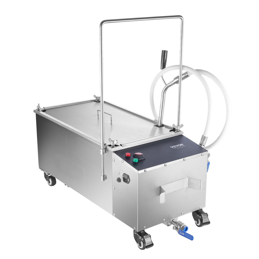Mobile Fryer Filter, 55L Oil Tank Capacity, Oil Filtration System With 10 L/min Oil Filtration Speed, Mobile Frying Oil Filtering System With Swi