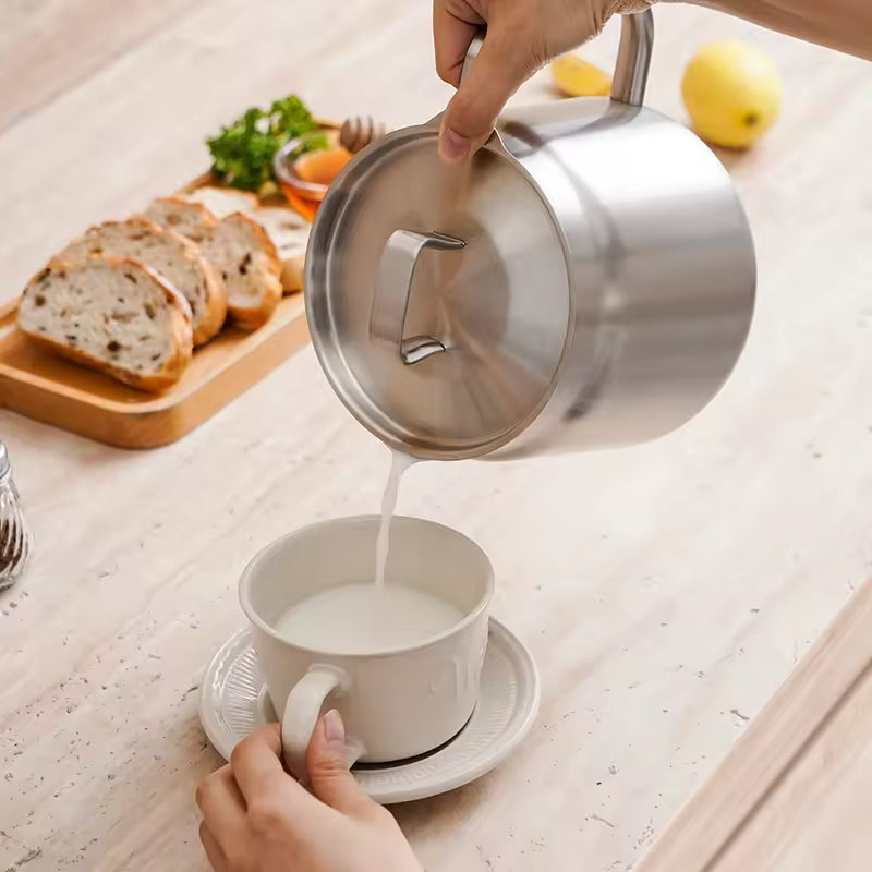 2L Stainless Steel Oil Filter Pot, With Fine Mesh Filter, Oil Storage Tank, Frying Basket