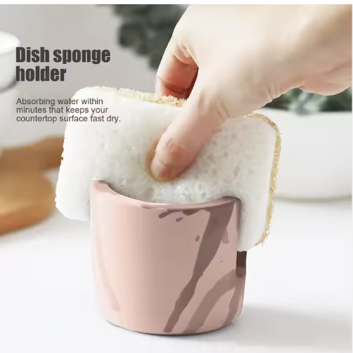 Diatom Mud Sponge Rack Kitchen & Bathroom Sink Caddy For Sponges Scrubbers