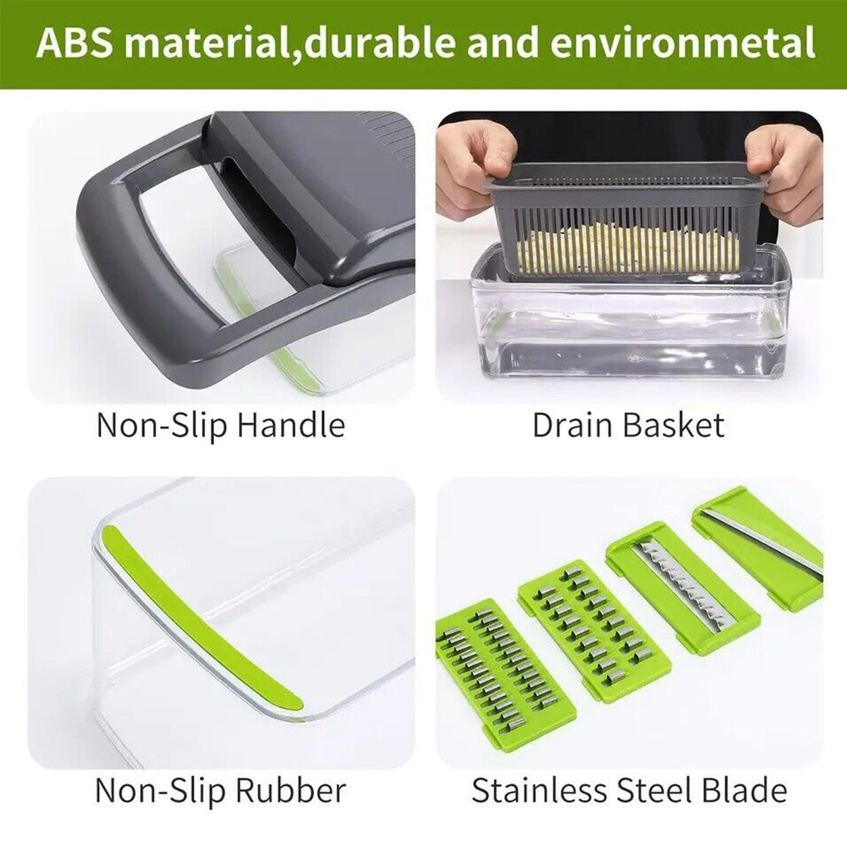16 In 1 Vegetable Chopper Fruit Salad Mandolin Slicer Food Dicer Cutter Peeler