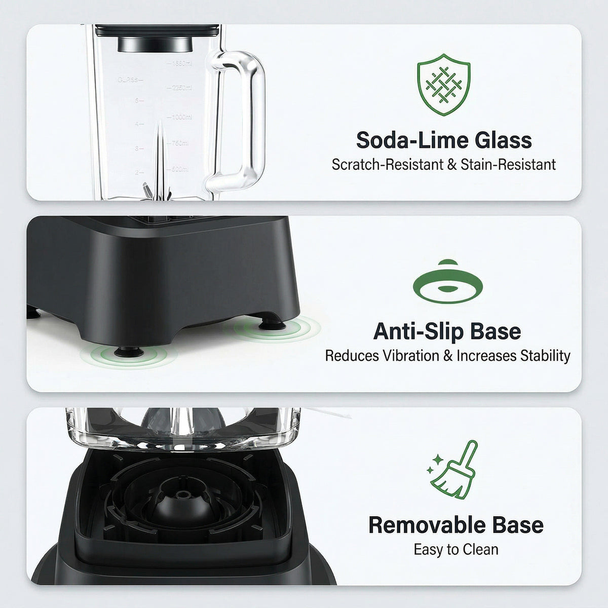Professional Ice Cream Blender, Full-size Household Blender, Equipped With A 54-ounce Large-capacity Glass Cup