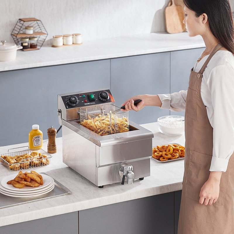 Commercial Electric Deep Fryer Countertop Deep Fryer 1500W 11.6Qt 11L