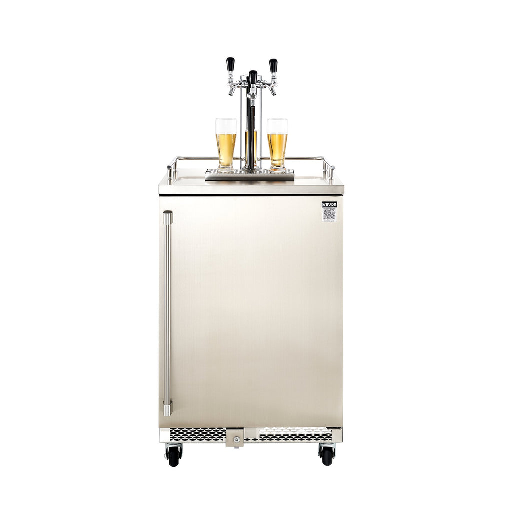 Beer Kegerator With CO2 Tank Triple-Tap Beer Dispenser 160L Refrigerator