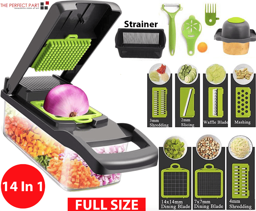 14-In-1 Vegetable Fruit Chopper Cutter Food Onion Veggie Dicer Slicer Kitchen