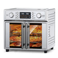 29.5QT French Door Air Fryer Toaster Oven Combo, 14 Presets, Digital Control, Stainless Steel, For Baking, Roasting, Includes Accessories,Silver,