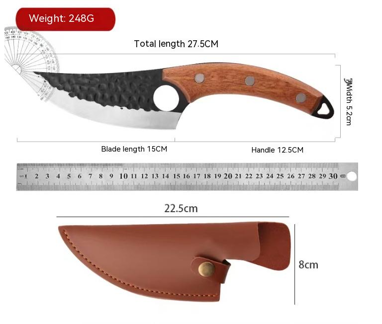 Stainless Steel Hand Hammered Tone Boning Knife Household Kitchen