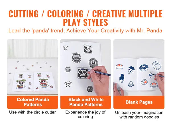 Button Maker Machine, 0.98 Inch 25mm Pin Maker With 500pcs Button Parts, Button Maker With Panda Magic Book, Ergonomic Arc Handle Punch Press Kit