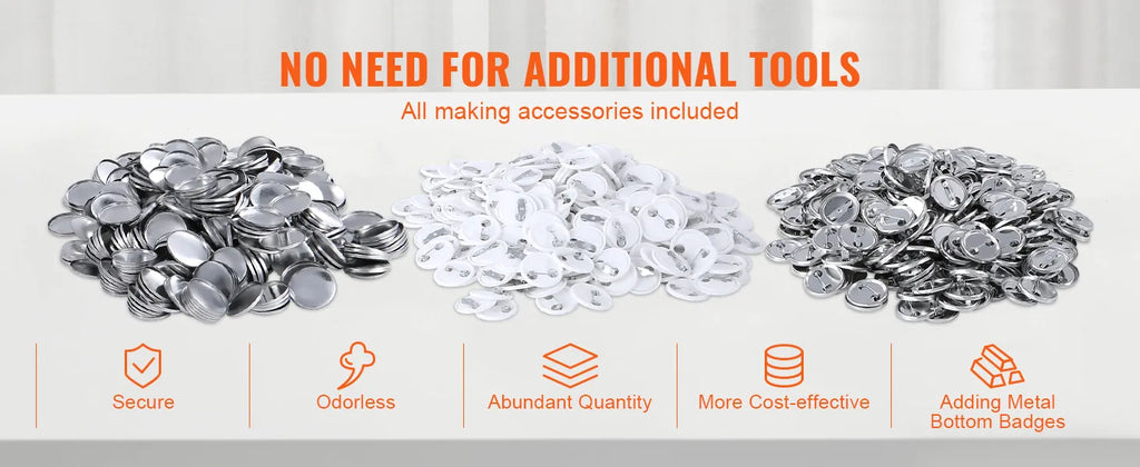Button Maker Machine, 0.98 Inch 25mm Pin Maker With 500pcs Button Parts, Button Maker With Panda Magic Book, Ergonomic Arc Handle Punch Press Kit