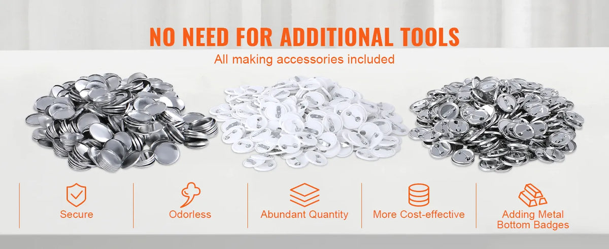 Button Maker Machine, 0.98 Inch 25mm Pin Maker With 500pcs Button Parts, Button Maker With Panda Magic Book, Ergonomic Arc Handle Punch Press Kit