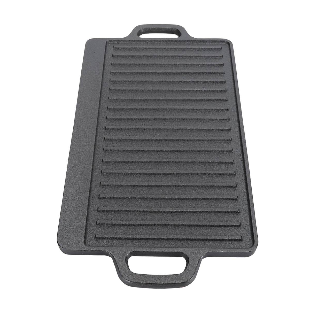Cast Iron Rectangular Grill Multipurpose Safe Large Space Double Sided Double Ears Cast Iron Griddle For BBQ Gas Grill 44x23x2cm / 17.3x9.1x0.8in