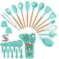 4 Colors Options -- Set Of 35Pcs Kitchen Cooking Utensils Set Spatula Set Baking Utensil Set Kitchen Accessories Necessities With Holder Egg Whis