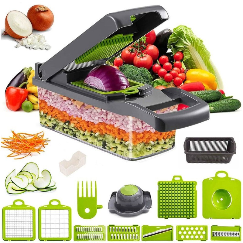 15 In 1 Vegetable Chopper Fruit Cutter Food Onion Veggie Dicer Slicer Peeler Kitchen