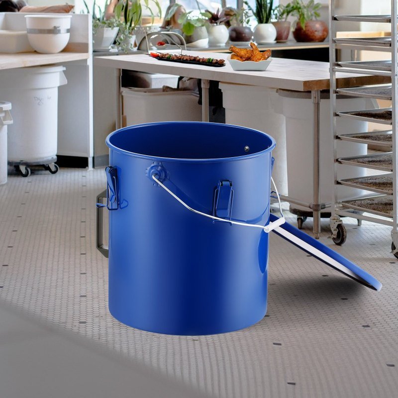 Fryer Grease Bucket, 6 Gal Oil Disposal Caddy Carbon Steel Fryer Oil Bucket With Rust-Proof Coating, Oil Transport Container With Lid, Lock Clips