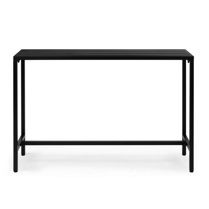 55' Outdoor Bar Table With Adjustable Feet, Rectangle Narrow Counter Height Table, Ideal Bar Height Table For Balcony Patio Garden Yard Poolside,