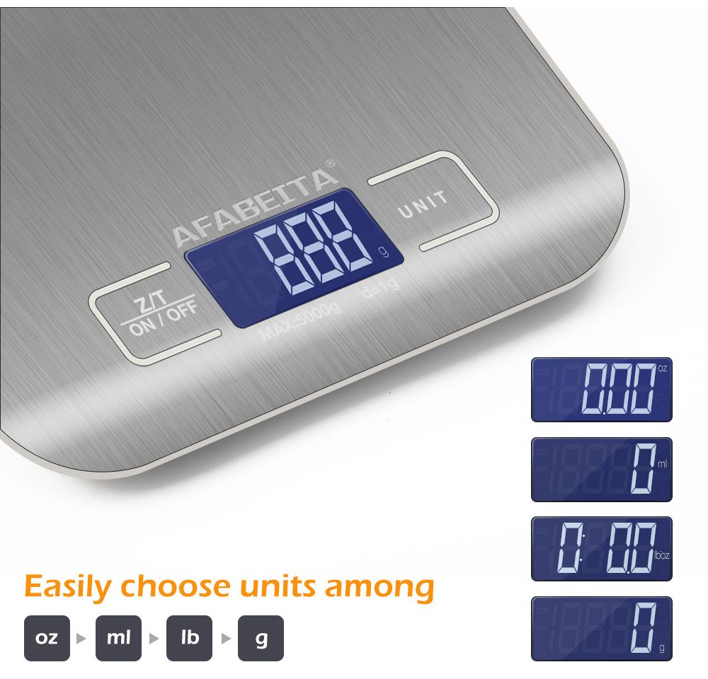 1pc 10KG/5KG Kitchen Scales Stainless Steel Weighing For Food Diet Postal Balance Measuring LCD Precision Electronic