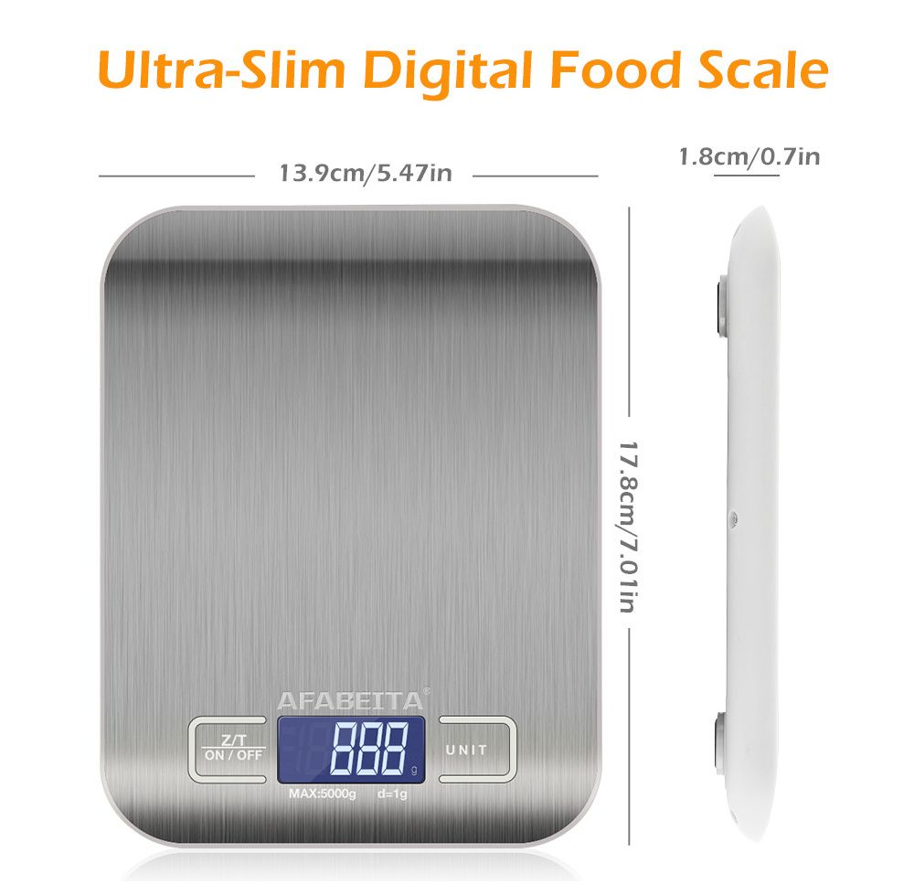 1pc 10KG/5KG Kitchen Scales Stainless Steel Weighing For Food Diet Postal Balance Measuring LCD Precision Electronic