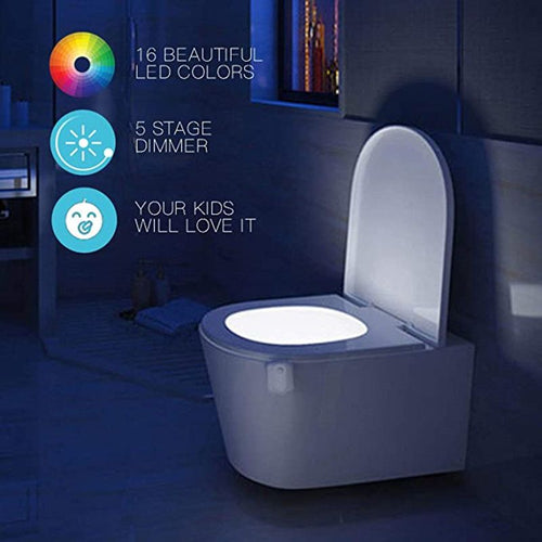1pc 16 Colors Toilet Light, Human Motion Sensor Night Light, Bathroom Accessories