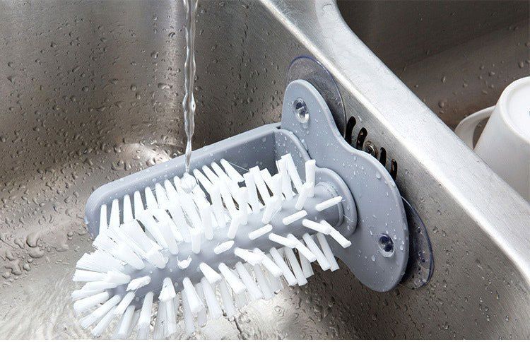 1pc Cup Scrubber Glass Cleaner Bottles Brush Sink Kitchen Accessories 2 In 1 Drink Mug Wine Suction Cup Cleaning Brush Gadgets