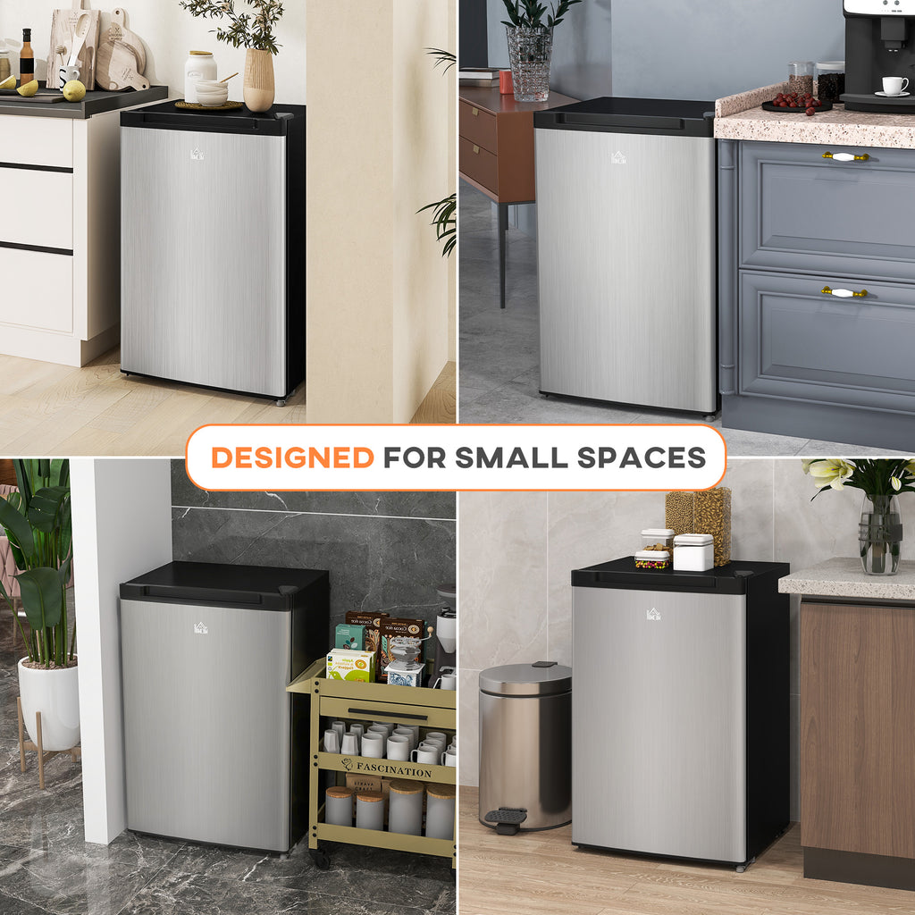 Upright Freezer, 3 Cu Ft Small Freezer with Reversible Single Door, Adjustable Thermostat for Home, Apartment, Silver