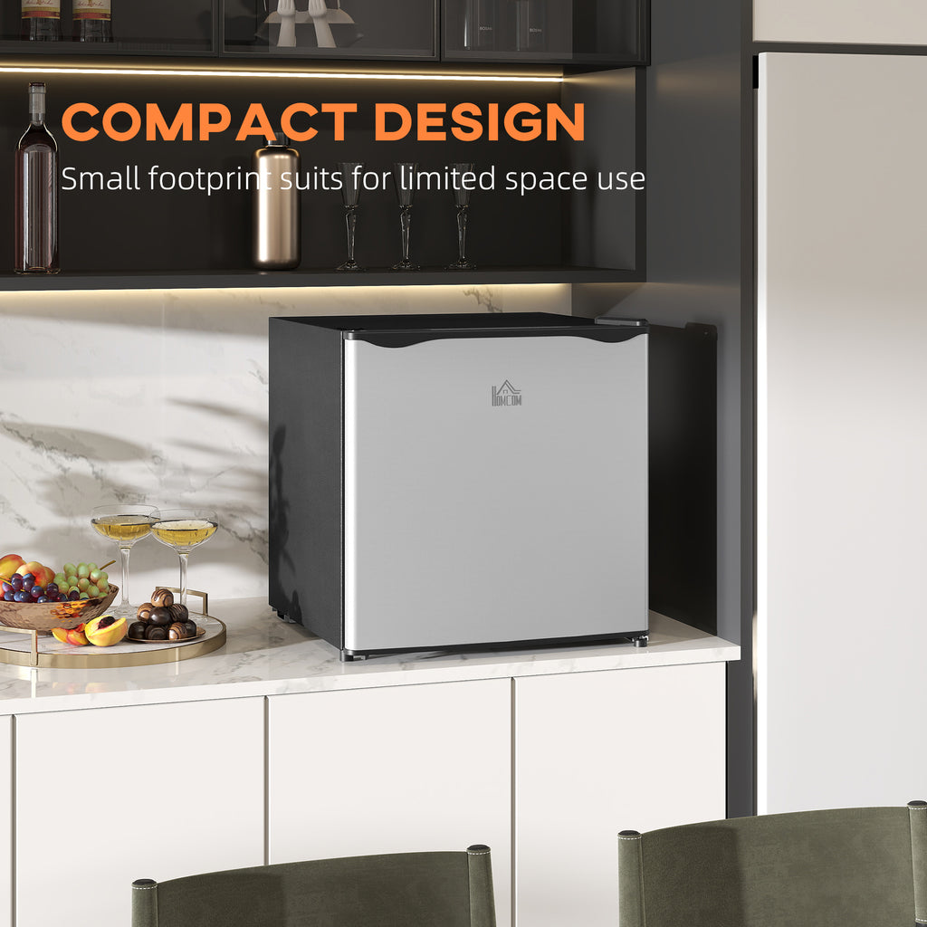 1.1 Cu.Ft Countertop Mini Freezer, Compact Upright Freezer with Removable Shelves, Silver