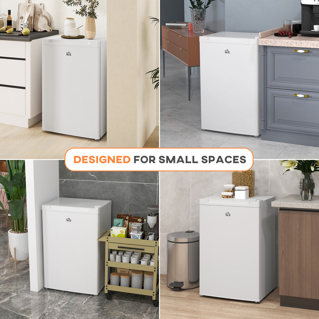 Upright Freezer, 3 Cu Ft Small Freezer with Reversible Single Door, Adjustable Thermostat for Home, Apartment, White