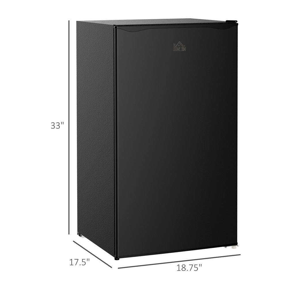 3.2 Cu.Ft Mini Fridge with Freezer, Single Door Compact Refrigerator with Adjustable Thermostat, Shelf and Reversible Door for Bedroom, Dorm, Ho