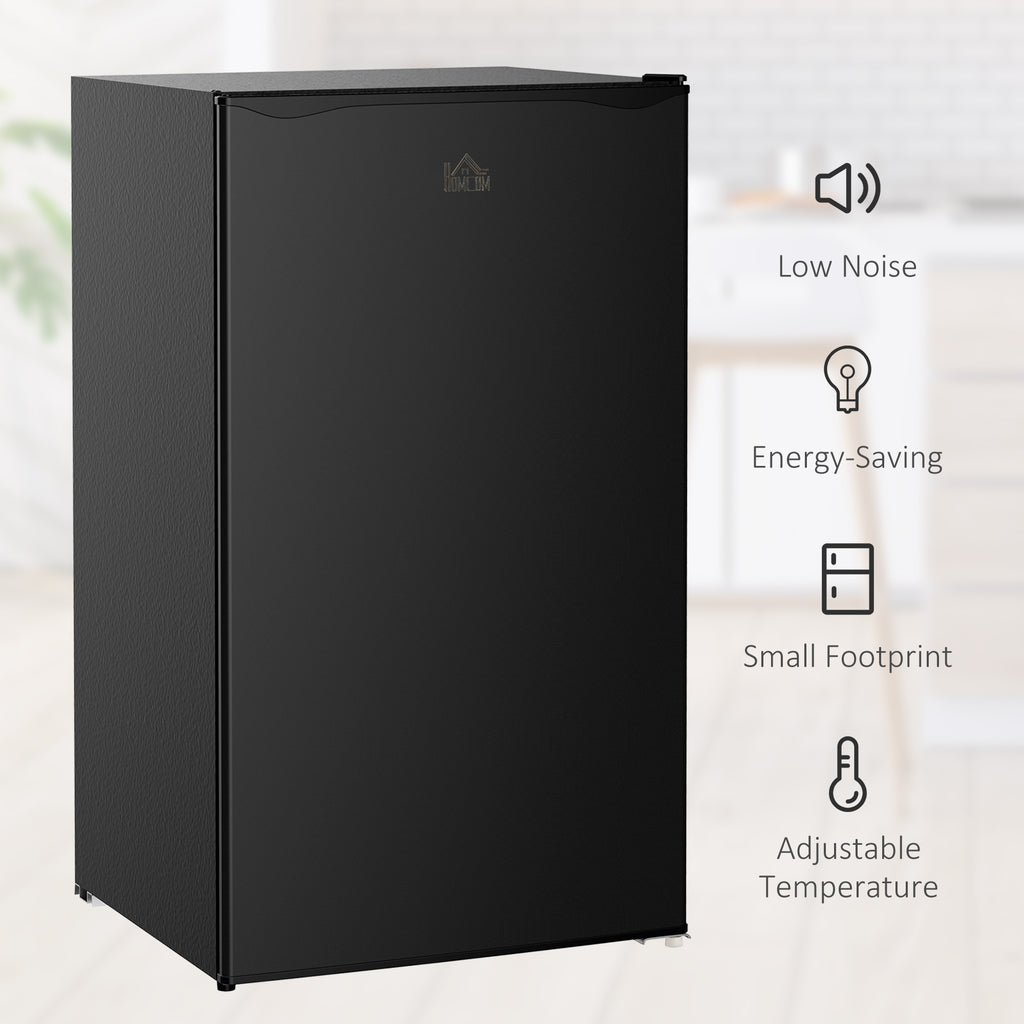 3.2 Cu.Ft Mini Fridge with Freezer, Single Door Compact Refrigerator with Adjustable Thermostat, Shelf and Reversible Door for Bedroom, Dorm, Ho