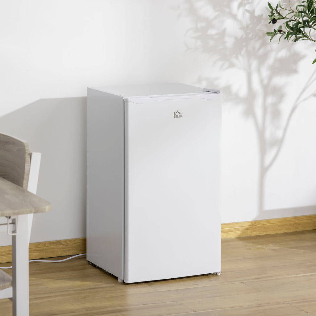 Mini Fridge with Freezer, 3.2Cu.Ft Compact Refrigerator with Adjustable Shelf, Mechanical Thermostat and Reversible Door for Bedroom, Dorm, Whit