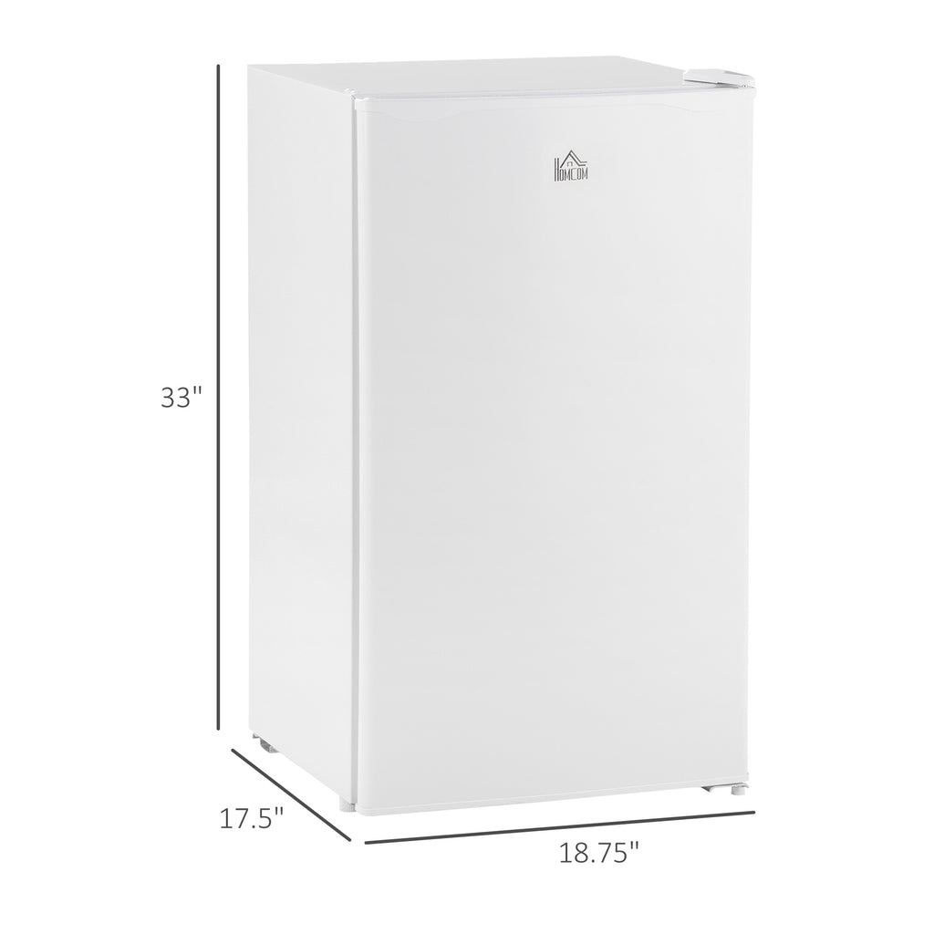 Mini Fridge with Freezer, 3.2Cu.Ft Compact Refrigerator with Adjustable Shelf, Mechanical Thermostat and Reversible Door for Bedroom, Dorm, Whit