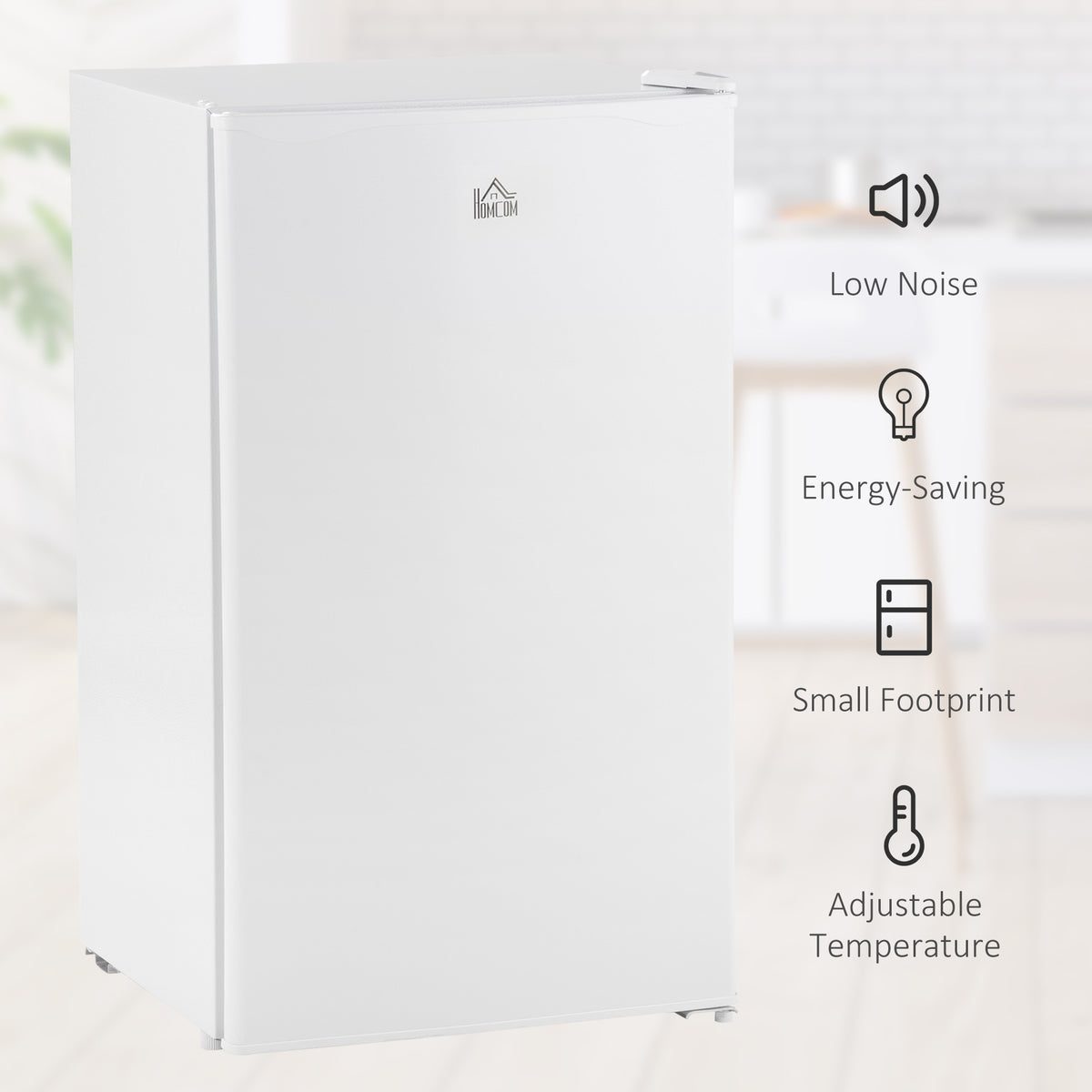 Mini Fridge with Freezer, 3.2Cu.Ft Compact Refrigerator with Adjustable Shelf, Mechanical Thermostat and Reversible Door for Bedroom, Dorm, Whit
