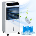 32" Evaporative Air Cooler with 3.2 Gal Water Tank, 60° Oscillating, 3-In-1 Ice Cooling Fan, Portable Swamp Cooler with Humidifier for Home Offi