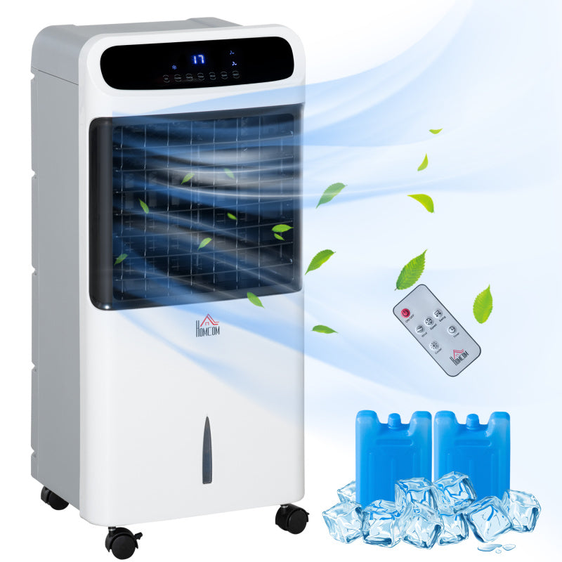 32" Evaporative Air Cooler with 3.2 Gal Water Tank, 60° Oscillating, 3-In-1 Ice Cooling Fan, Portable Swamp Cooler with Humidifier for Home Offi