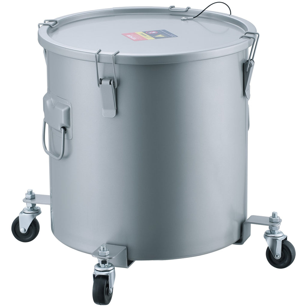 Fryer Grease Bucket, 8 Gal Oil Disposal Caddy With Caster Base, Carbon Steel With Rust-Proof Coating, Oil Transport Container With Lid, Lock Clip