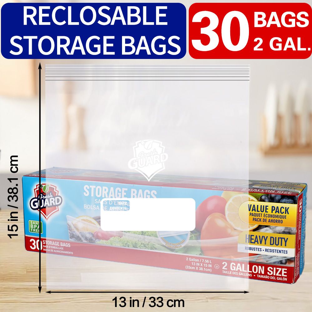 30 Count Reclosable Storage Bags, Fresh-keeping Bag, Heavy Duty Food Sorting Storage Bag, Food Preservation Sealed Bag, For Fruit, Grain