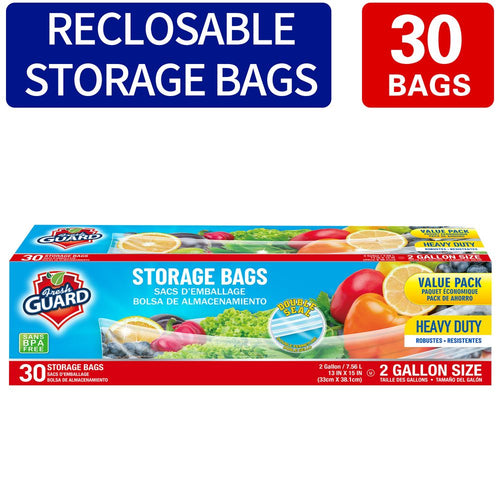30 Count Reclosable Storage Bags, Fresh-keeping Bag, Heavy Duty Food Sorting Storage Bag, Food Preservation Sealed Bag, For Fruit, Grain