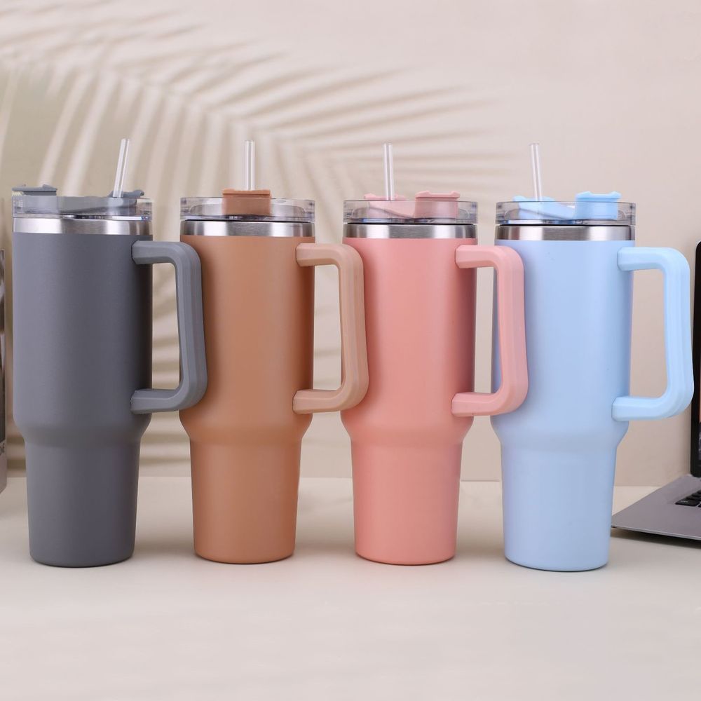 30OZ Straw Coffee Insulation Cup With Handle Portable Car Stainless Steel Water Bottle LargeCapacity Travel BPA Free Thermal Mug