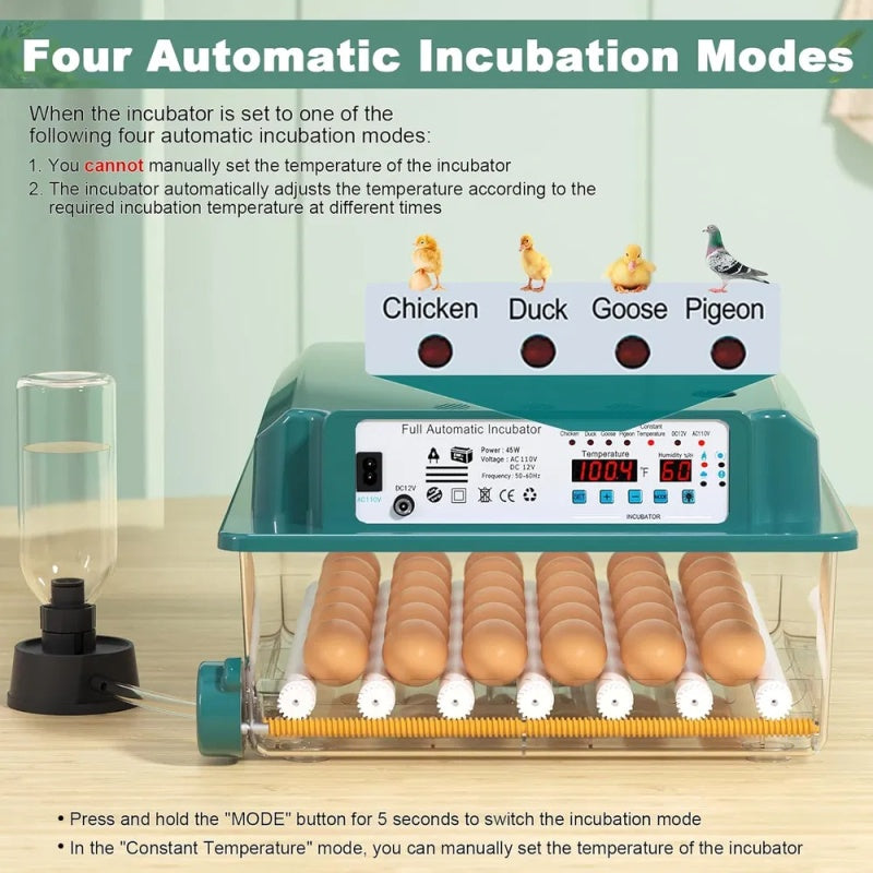 36 Eggs Incubators For Hatching Eggs,Egg Incubator With 4 Automatic Incubate Mode,Chicken Incubator With Automatic Egg Turning Humidity Monitorin