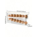 Eggs Automatic Rolling Refrigerator Organiser 2 Tier Transparent Rolling Storage Box Refrigerator Side Door, Durable Plastic, Tray Container