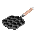 14 Holes Takoyaki Pan Nonstick Cast Iron Octopus Meat Balls Mold Maker With Detachable Handle For Home Pancake Baking