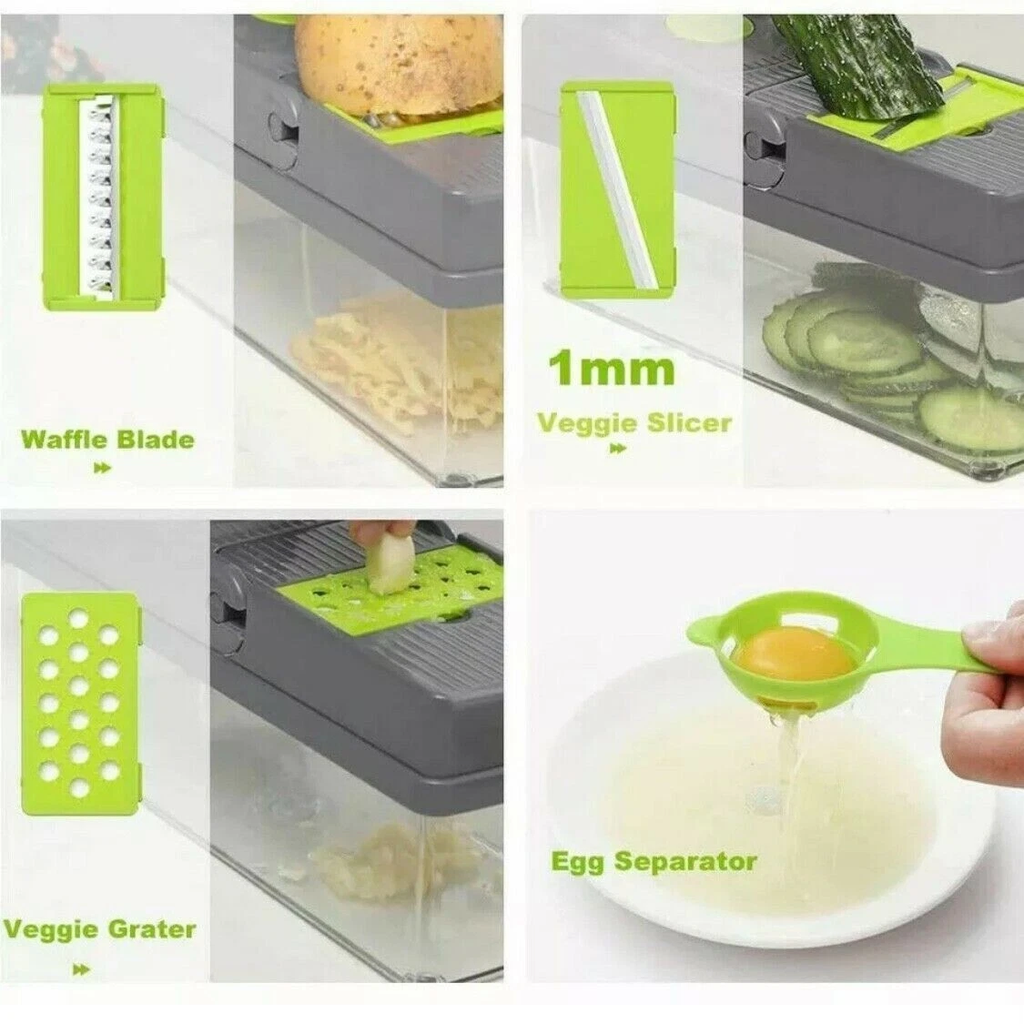 16 In 1 Vegetable Chopper Fruit Salad Mandolin Slicer Food Dicer Cutter Peeler