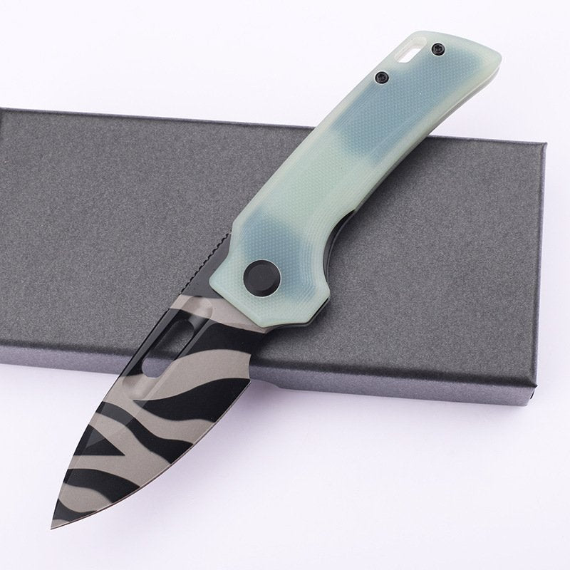 Handle Folding Utility Knife, Tiger Stripe PocketKnife, Boxed Folding Pocket Knife For Everyday Carry, UtilityKnife With Pocket Clip