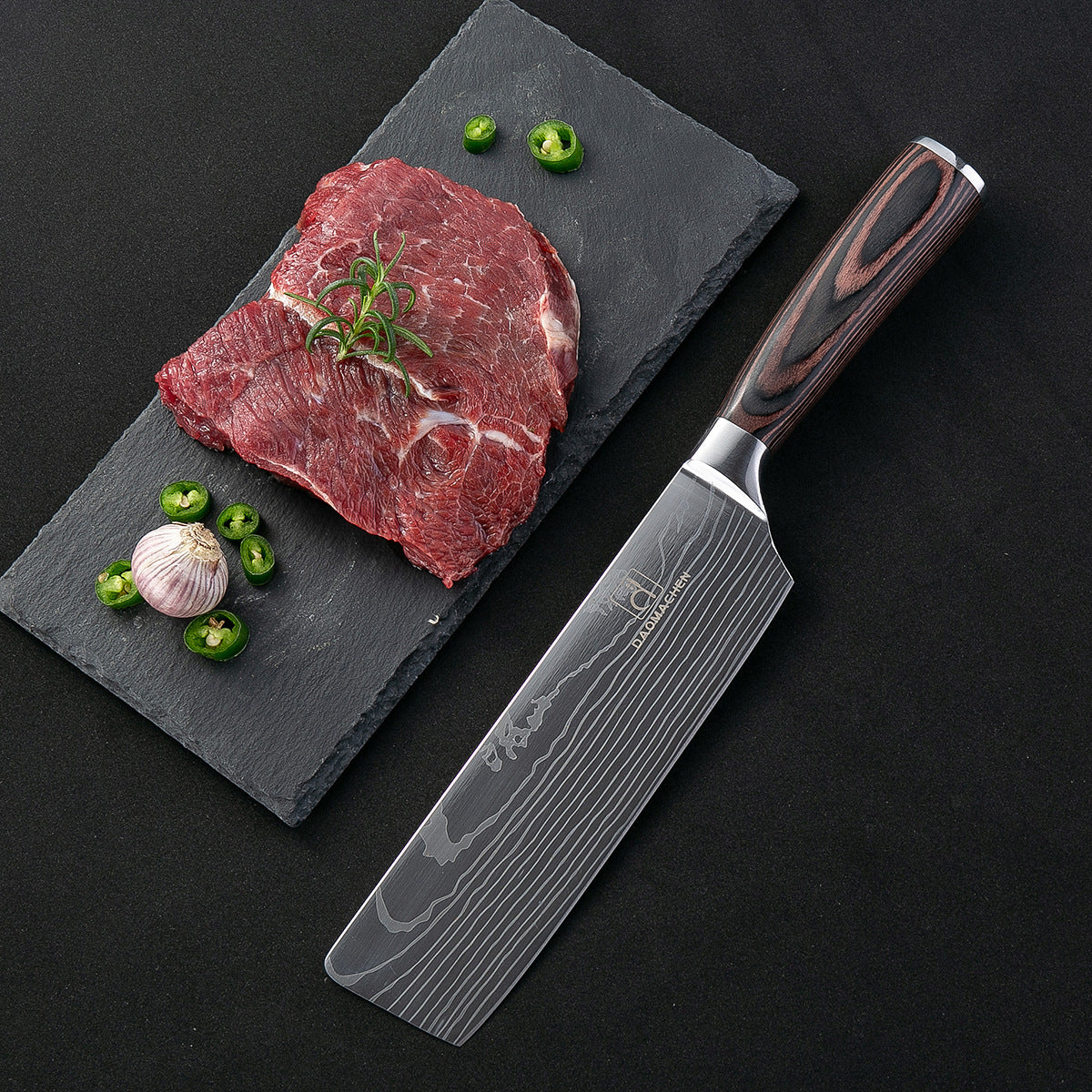 8 Damascus Pattern Stainless Steel Chef's Knives